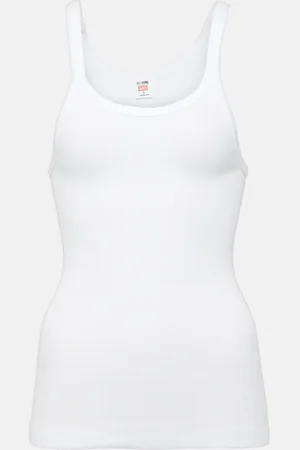 RE/DONE Ribbed-knit cotton jersey tank top