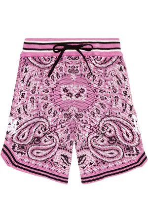 AMIRI Cotton and cashmere bandana shorts