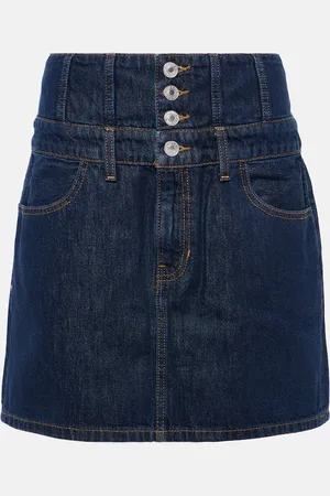 RE/DONE Corset denim high-rise miniskirt