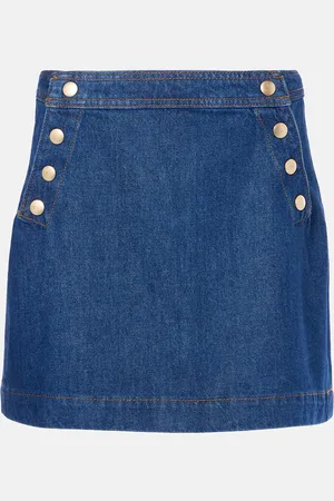 Frame Sailor Snap denim miniskirt