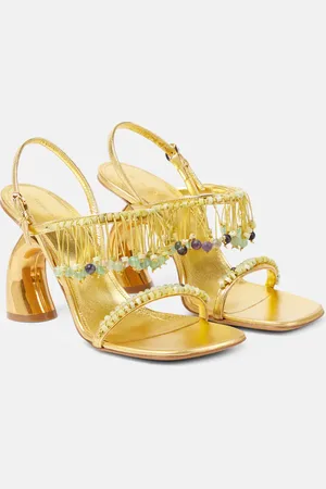 DRIES VAN NOTEN 95 beaded metallic leather sandals