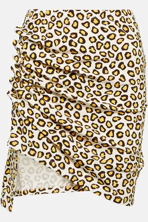 Paco rabanne Leopard-print jersey miniskirt