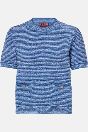 Gucci Double G knitted cotton-blend top