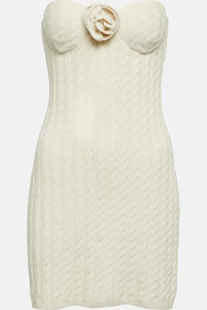 MAGDA BUTRYM Floral-appliquÃ© strapless minidress