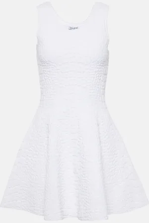 Alaïa AlaÃ¯a Croc-effect knitted minidress