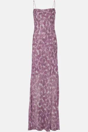 DRIES VAN NOTEN Printed silk chiffon slip dress