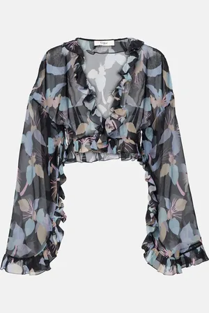 Chloé ChloÃ© Floral ruffled silk top