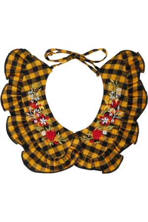 PAADE Embroidered checked cotton collar