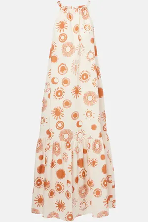 ASCENO Ibiza printed linen and cotton maxi dress