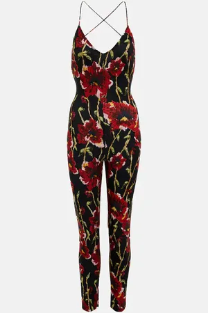 Norma Kamali Form-fitting printed jumpsuit