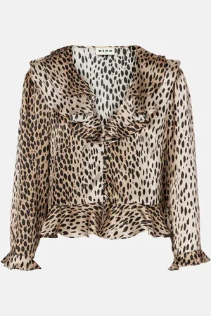 RIXO London Atlas leopard-print silk blouse