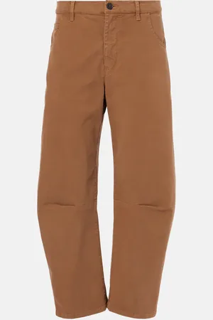 NILI LOTAN Emerson mid-rise cotton barrel-leg pants