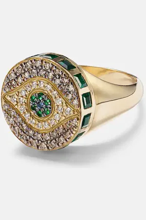 Ileana Makri Dawn Candy 18kt gold ring with diamonds and gemstones