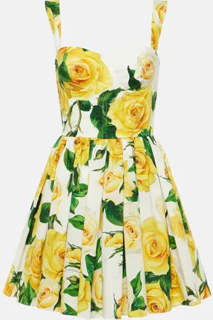 Dolce & Gabbana Floral pleated cotton minidress