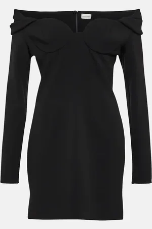 MAGDA BUTRYM Off-shoulder wool-blend minidress