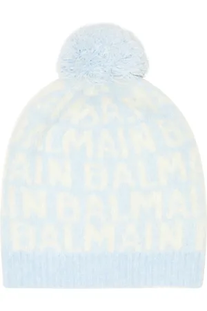 Balmain Logo pompom wool-blend beanie