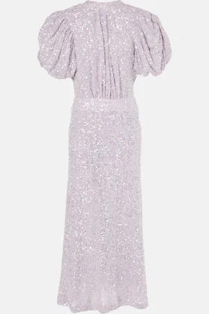 ROTATE Sequined open-back maxi dress