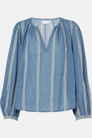 Velvet Raylee jacquard cotton-blend blouse