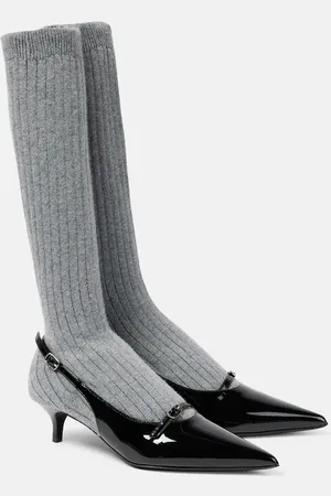 MAGDA BUTRYM Leather-trimmed sock boots