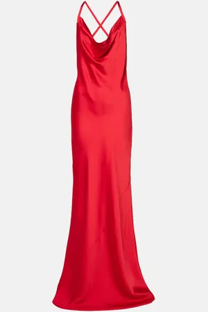Norma Kamali Open-back satin gown