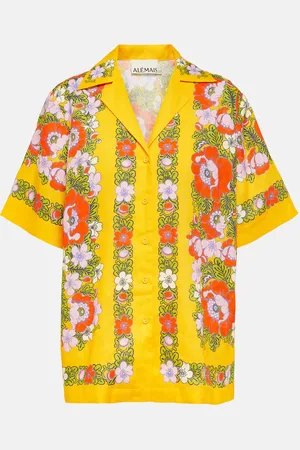 ALÉMAIS AlÃ©mais Floral linen bowling shirt