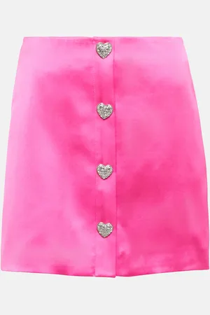 Self-Portrait Crystal-embellished satin miniskirt
