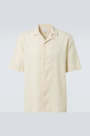 Sunspel Checked cotton bowling shirt