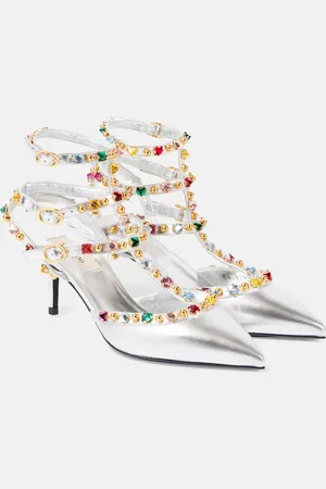 VALENTINO GARAVANI Rockstud 65 embellished leather pumps