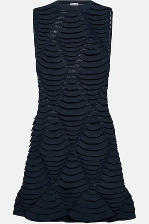 Alaïa AlaÃ¯a Snake-effect knit minidress