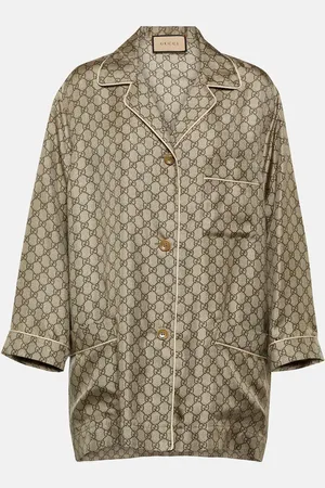 Gucci GG Supreme oversized silk shirt