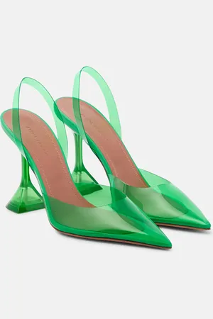 Amina Muaddi Holli Glass PVC slingback pumps