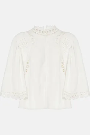 Marant Etoile Enoha broderie anglaise crÃªpe blouse