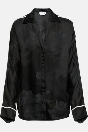 OFF-WHITE Floral jacquard pajama top