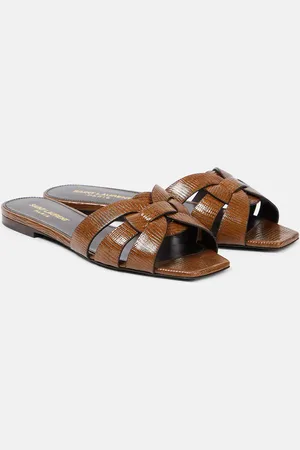 Saint Laurent Tribute lizard-effect leather sandals
