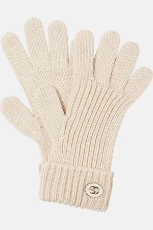 Gucci Double G wool-blend lamÃ© gloves