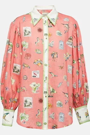 ALÉMAIS AlÃ©mais Puff-sleeve printed linen shirt