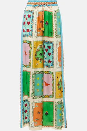ALÉMAIS AlÃ©mais Rummy printed silk satin palazzo pants
