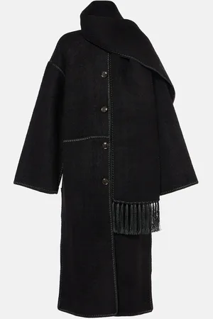 Totême Embroidered wool-blend scarf coat