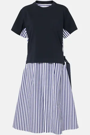 SACAI Striped cotton shirt dress