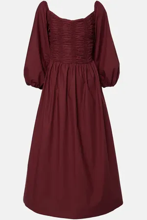 FAITHFULL THE BRAND Alma gathered cotton maxi dress