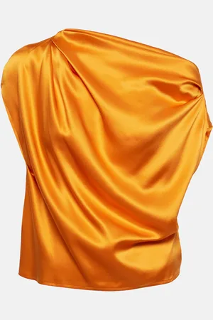 The Sei Draped one-shoulder silk top