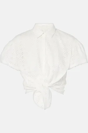 POUPETTE ST BARTH Cycas broderie anglaise cropped shirt