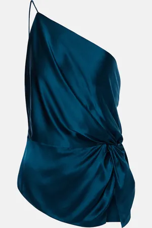 The Sei Gathered silk satin top