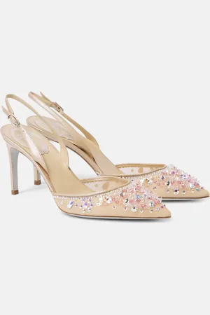RENE CAOVILLA Cinderella 80 mesh slingback pumps