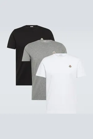 Moncler Set of 3 logo cotton jersey T-shirts