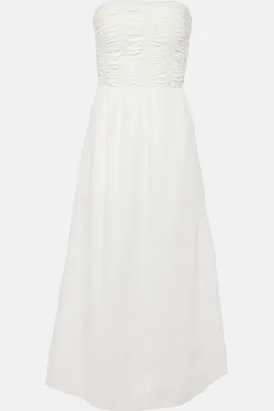 FAITHFULL THE BRAND Dominquez strapless cotton midi dress