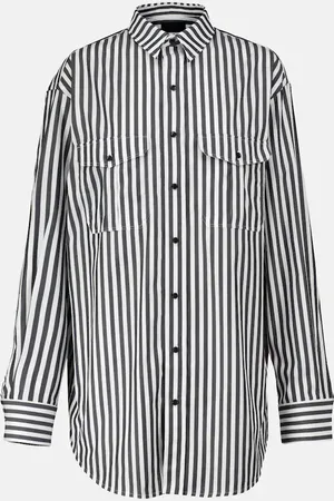 WARDROBE.NYC Striped cotton poplin shirt dress