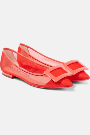 Roger Vivier Gommettine leather-trimmed ballet flats