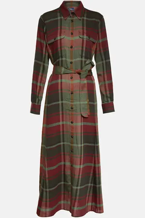 Ralph Lauren Checked cotton-blend maxi dress