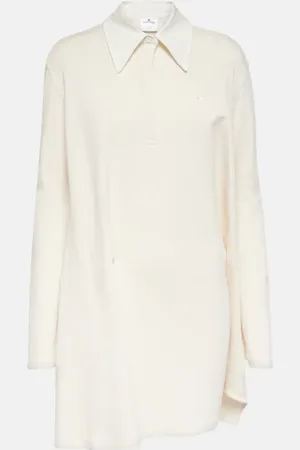 Courrèges CourrÃ¨ges Asymmetric cotton-blend piquÃ© minidress